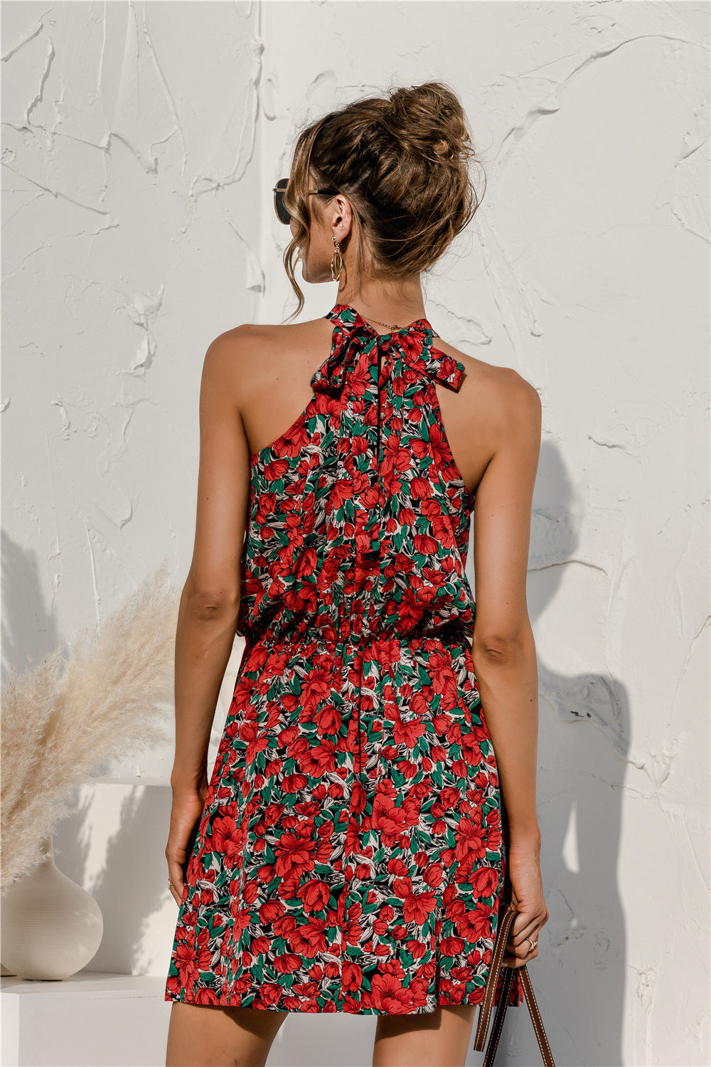Summer Muse Dress - Floral Tie Neck With Open Back