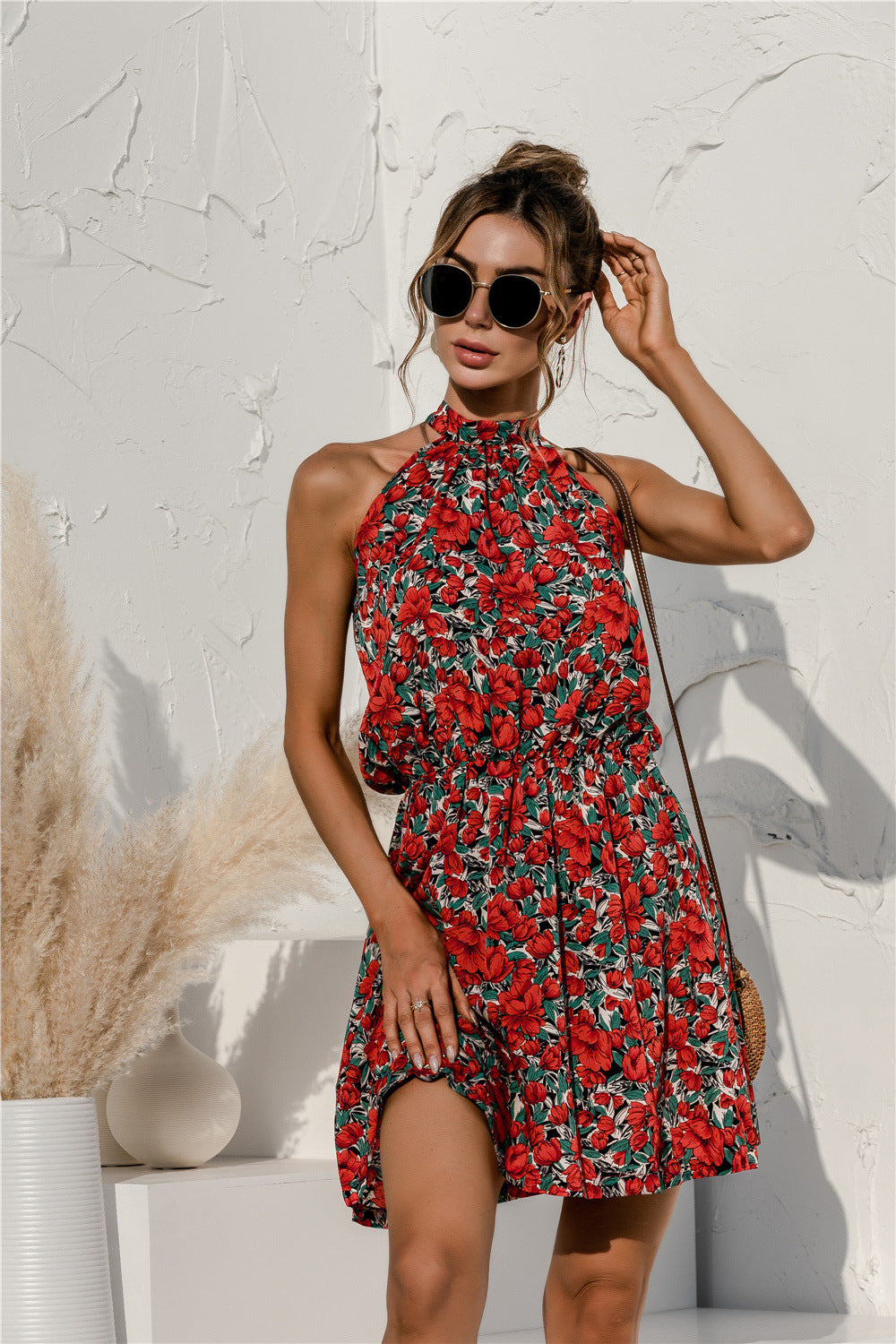 Summer Muse Dress - Floral Tie Neck With Open Back