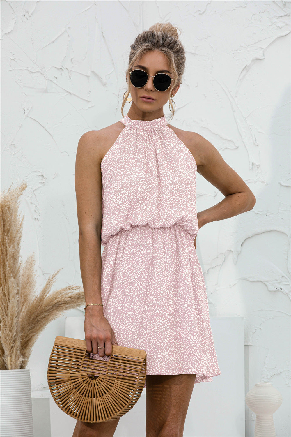 Summer Muse Dress - Floral Tie Neck With Open Back