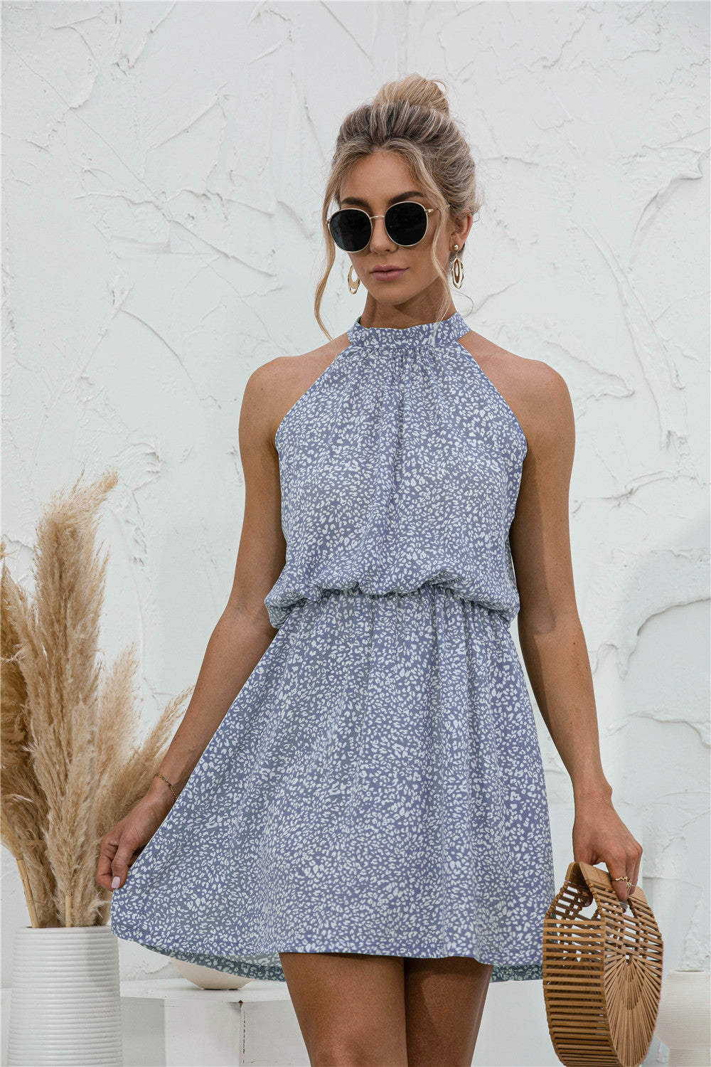 Summer Muse Dress - Floral Tie Neck With Open Back