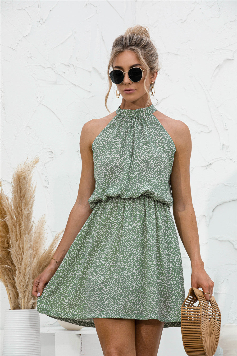 Summer Muse Dress - Floral Tie Neck With Open Back